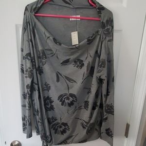 Black and grey floral shirt
